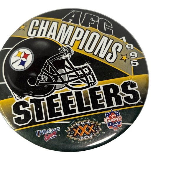 Pittsburgh Steelers NFL Memorabilia 3 Pins & Plane AFC Champions 1995 Big Ben - Picture 12 of 13